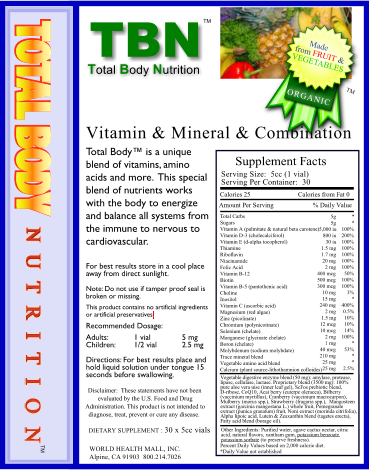 TBN: TotalBodyNutrition Liquid Vitamins & Minerals